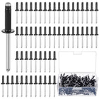 LinkMejor 200 Pcs 3/16" X 3/4" Trifold Rivets Assortment, Half Black