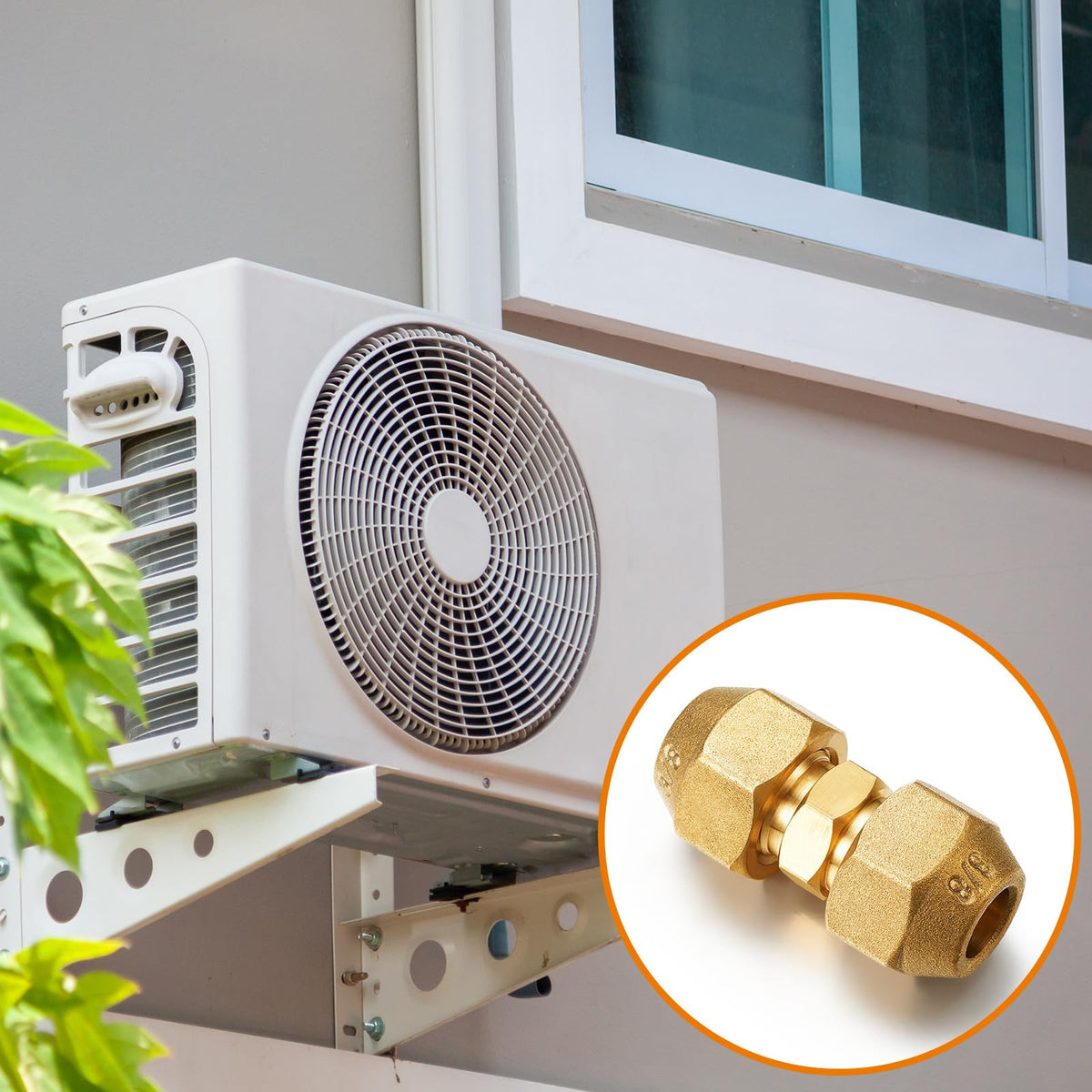 ลิงก์เมโจร์ 4 ชิ้น คอนเนกเตอร์เคลื่อนที่ทองแดงกับหน้ากาก HVAC, 1/4" 3/8"