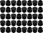 40pcs 16mm Diameter Tube Insert Chair Leg Cap Round Black Plastic Tubing Plug