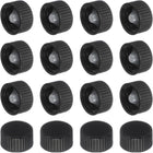 16 Pcs Phenolic Resin Cover, 20mm Poly Seal Screw Caps Plastic Replacement Bottle Caps Thread Plastic Lids for Chemicals Food Cosmetics Bottles, Black