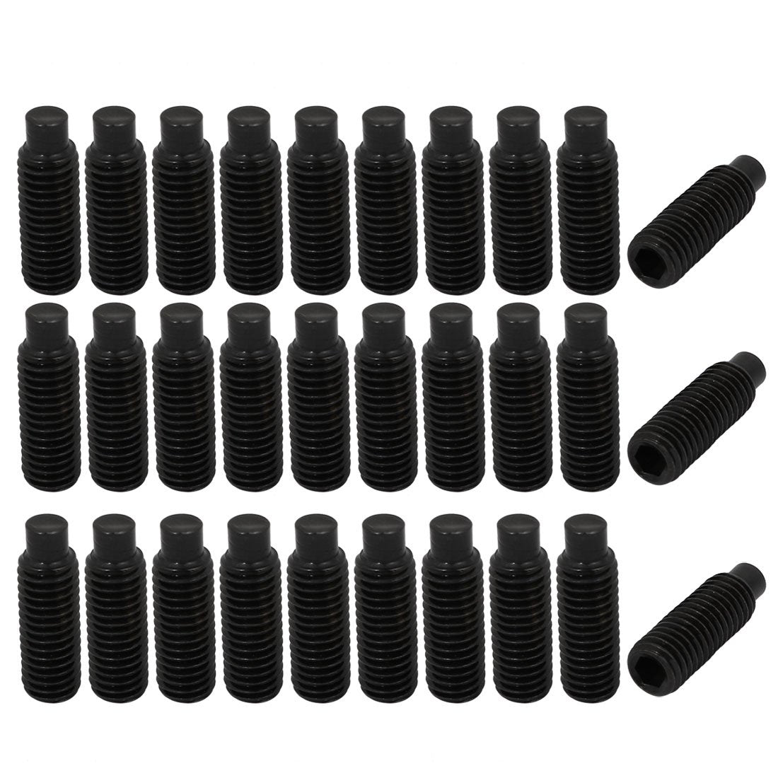 30 Pcs M8 x 25mm Alloy Steel Hexagon Socket Drive Dog Point Grub Screw