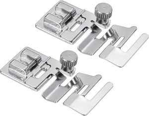 2pcs Single Needle Sewing Rolled Hem Presser Feet for Singer New Home Simplicity,Silver