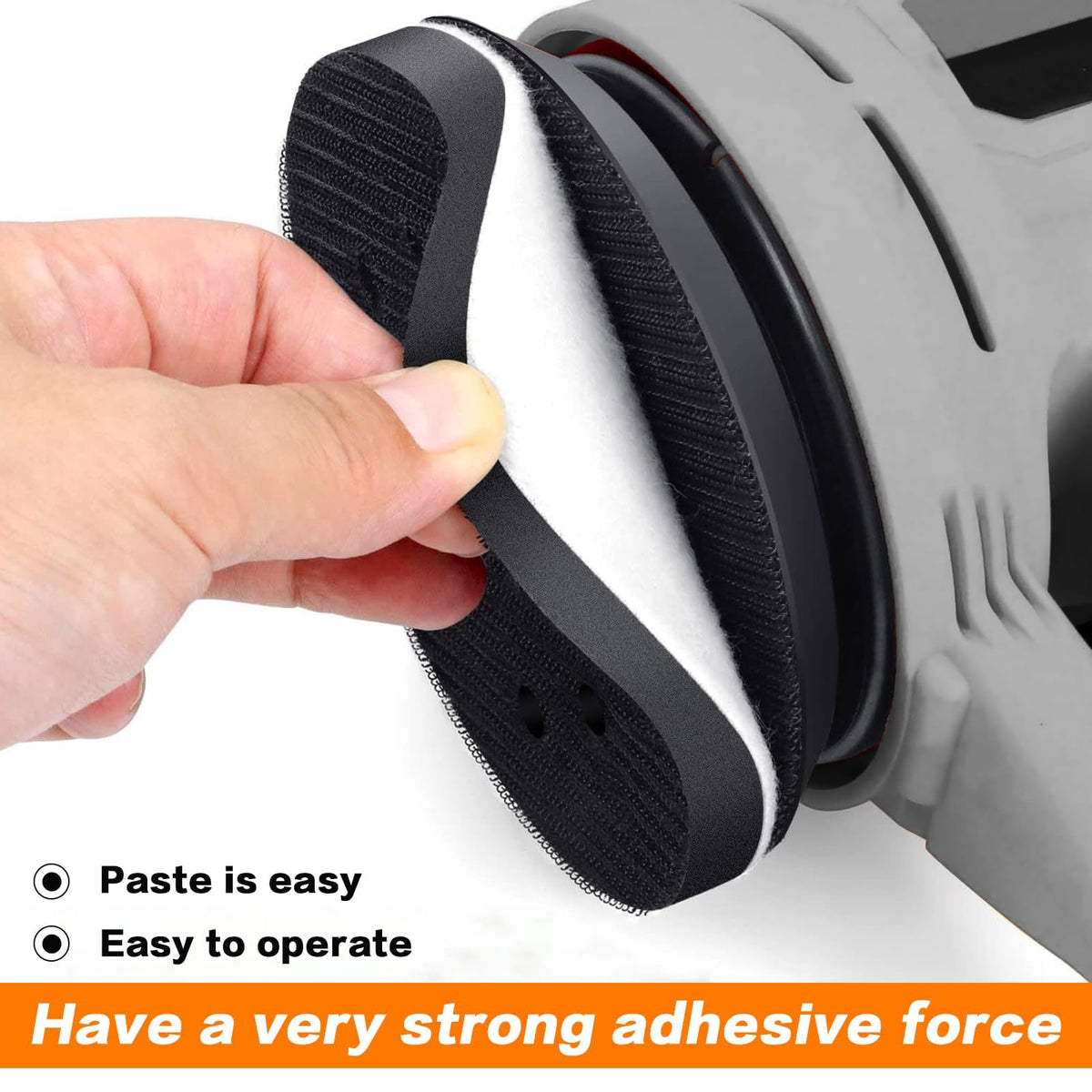 LinkMejor 6 Unids 5 Pulgadas 8 Orificios Pads de Afinado de Espuma, Pads de Interfaz de Densidad Suave, Cojín de Espuma de Ganchos y Ojales para Reemplazo de Soporte de Afinado de Orbital