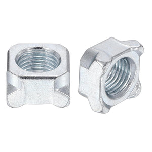 Weld Nuts,M12 Square UNC Coarse Carbon Steel Machine Screw Silver Pack of 10