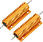2pcs Aluminum Case Resistor 100W 8 Ohm Wirewound Gold for LED Replacement Converter 100W 8RJ