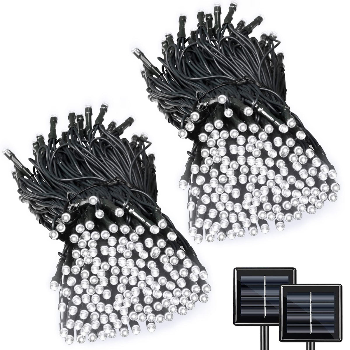 LinkMejor Halloween için 2 ADET Güneş Kordu Işık, Toplam 480 LED 170Ft Beyaz
