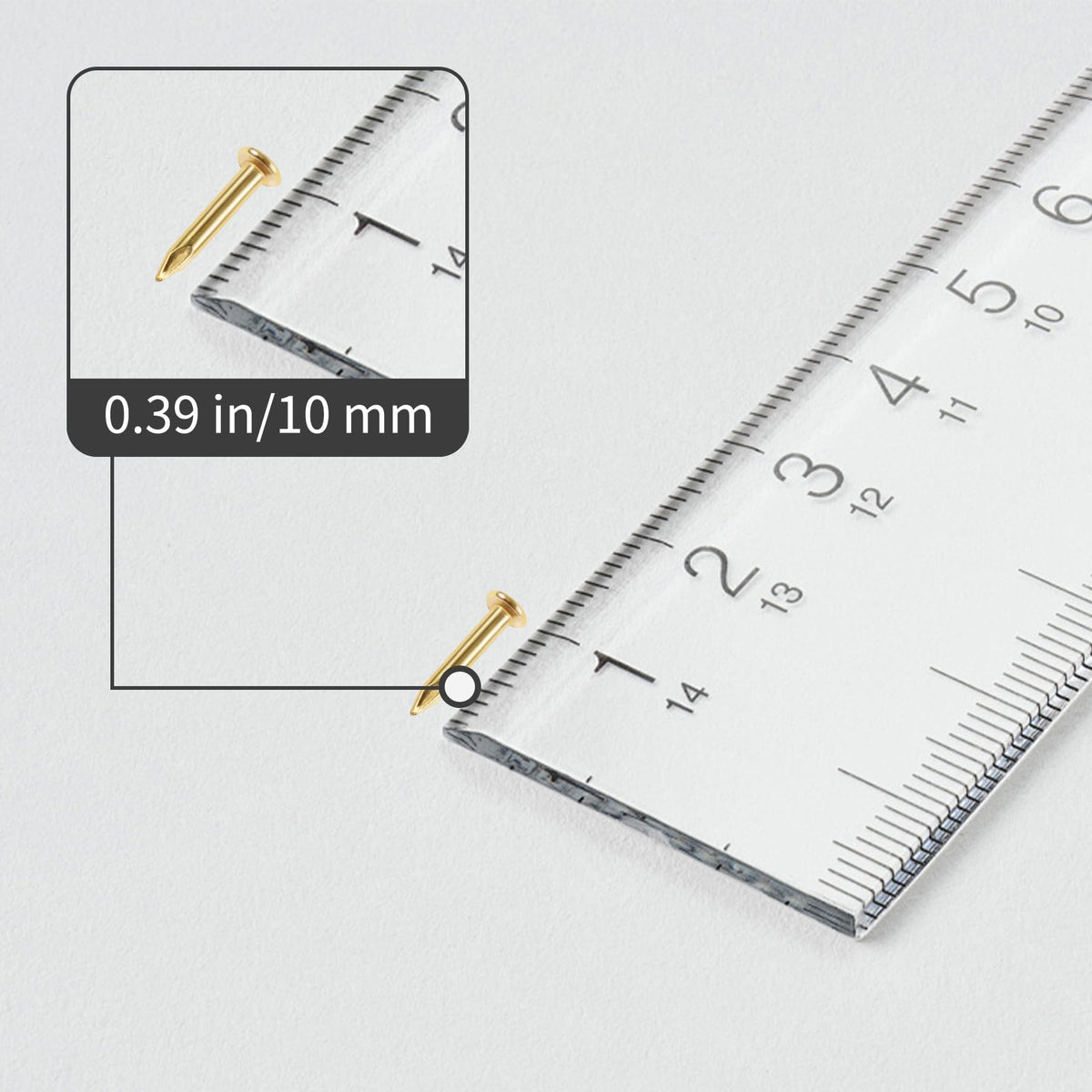 LinkMejor 1000 szt. Mikroskopijne Nails Hardware, 3/8", Złocenie, Złoty