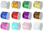 12 Colors 60Yds Flat Sequins Strip, 6mm Spangle Paillette String Spool Roll Sewing String Ribbon for Fringe Sewing DIY Projects