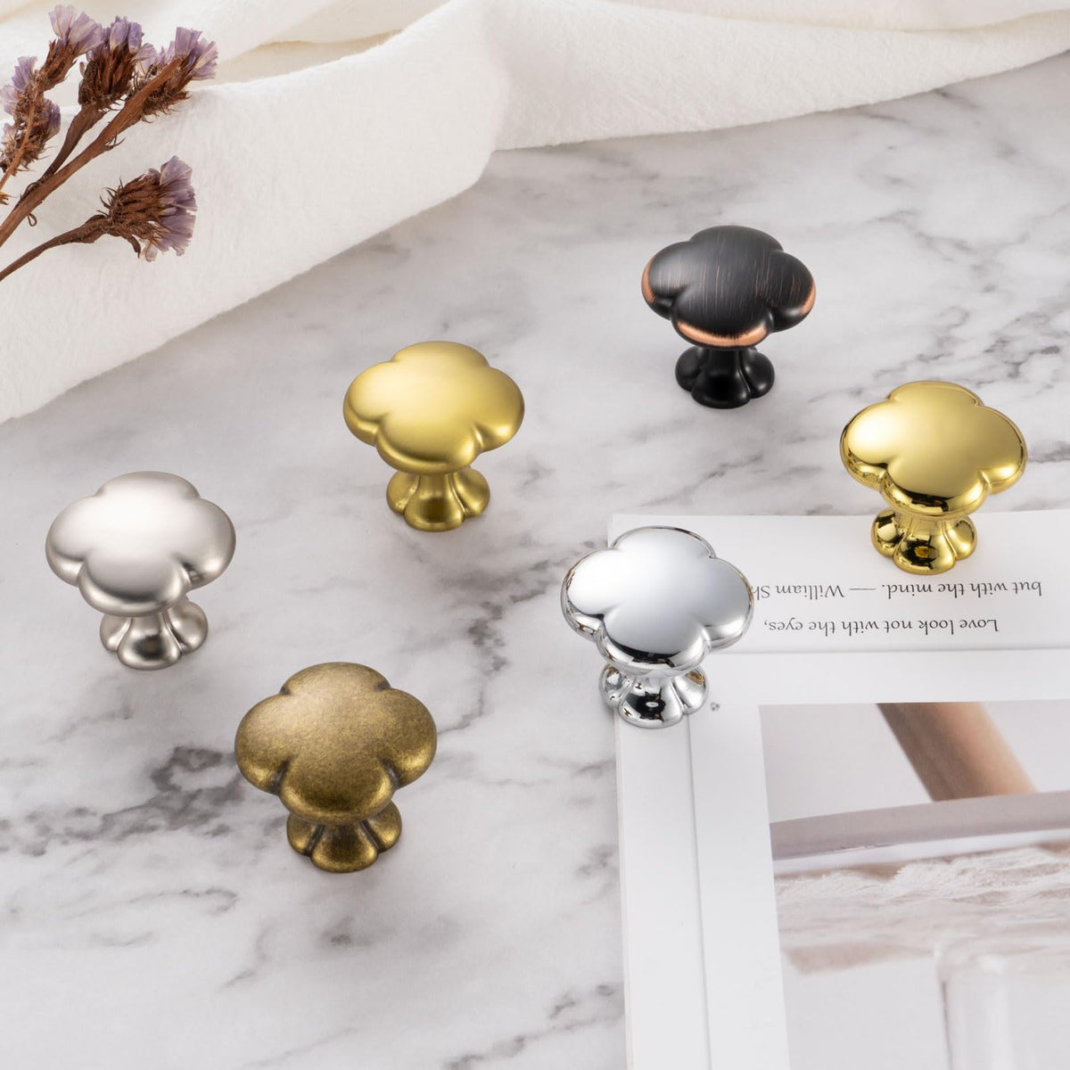 LinkMejor Round Polished Chrome Cabinet Knobs 1-1/4 Inch 10 Pack K2502