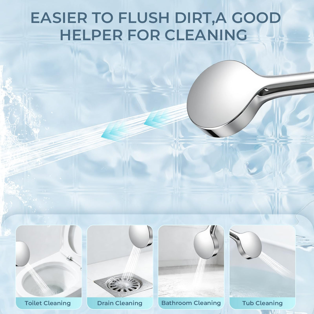 LinkMejor Filtered Handheld Shower Head, High Pressure Chrome