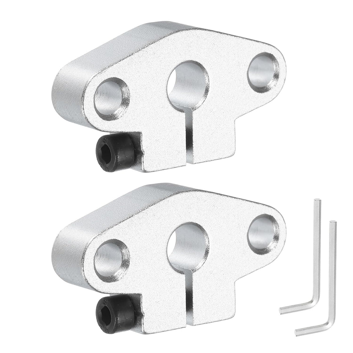 2pcs SHF8 Aluminum Linear Rod Rail Shaft Support for 8mm Diameter Shaft, Linear Motion Rail Guides Mounting Bracket for CNC Machine, 3D Printer, Automation Equipment, Silver Tone