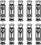 10Pcs Double Hole Cord Locks, 5mm Metal Spring Toggle Stopper Clip for Shoelaces Drawstrings Paracord, Dim Gray, 9mm Dia