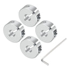 Single Split Shaft Collar Set for 6mm Shaft, One-Piece 4pcs Clamping Collars 20mm OD, 8mm Thickness, Aluminum Alloy Clamp-On Collar with M3 Set Screws and a Wrench