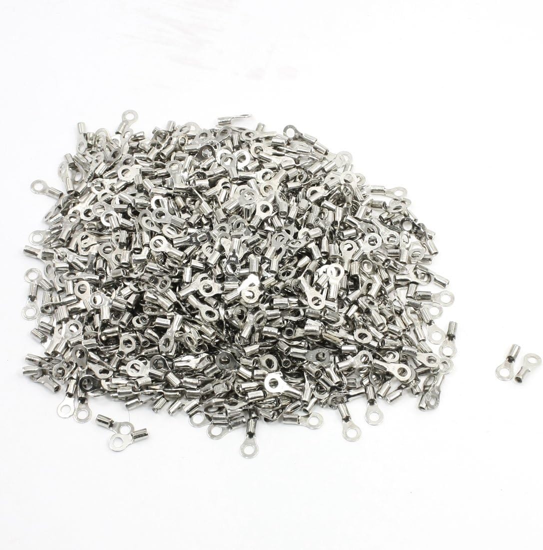 1000 Pcs RNB1.25-3.2 22-16 AWG Non-Insulated Ring Terminals Connector