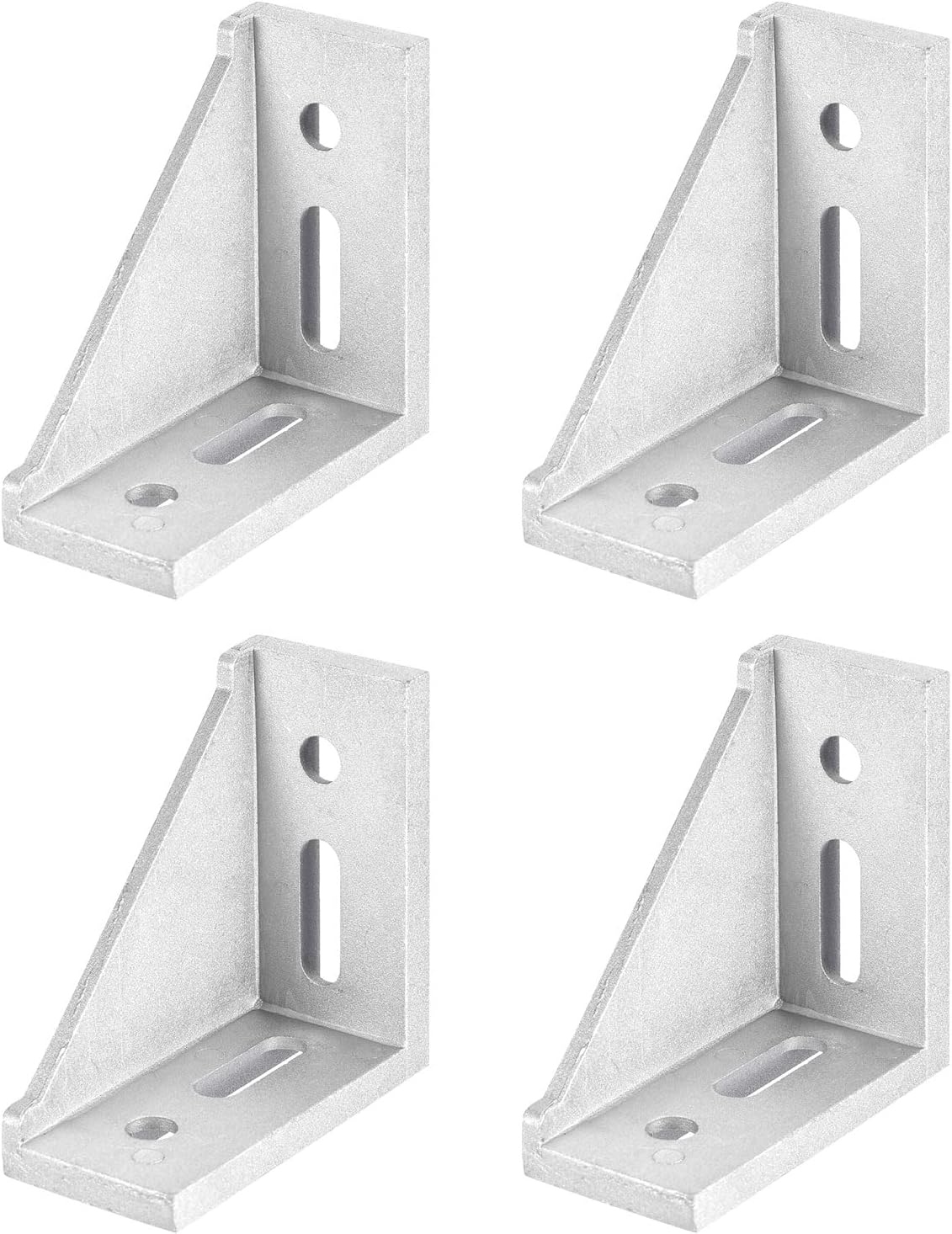 4Pcs Inside Corner Bracket Gusset, 88x88x42mm 4590 Angle Connectors for 4545/5050 Series Aluminum Extrusion Profile Silver