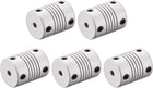 4mm to 5mm Aluminum Alloy Shaft Coupling Flexible Coupler Motor Connector Joint L25xD19 Silver,5pcs