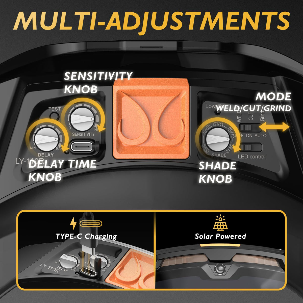 LinkMejor Auto-Darkening Welding Goggles med LED lys