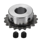#25 Chain Roller Sprocket 14mm Bore 41.5mm OD, 19 Tooth C45 Carbon Steel ANSI Chain NO.25 Roller Sprocket Round Hole Without Surface Finished with Set Screws for ISO 04C Chain