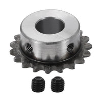 #25 Chain Roller Sprocket 14mm Bore 41.5mm OD, 19 Tooth C45 Carbon Steel ANSI Chain NO.25 Roller Sprocket Round Hole Without Surface Finished with Set Screws for ISO 04C Chain