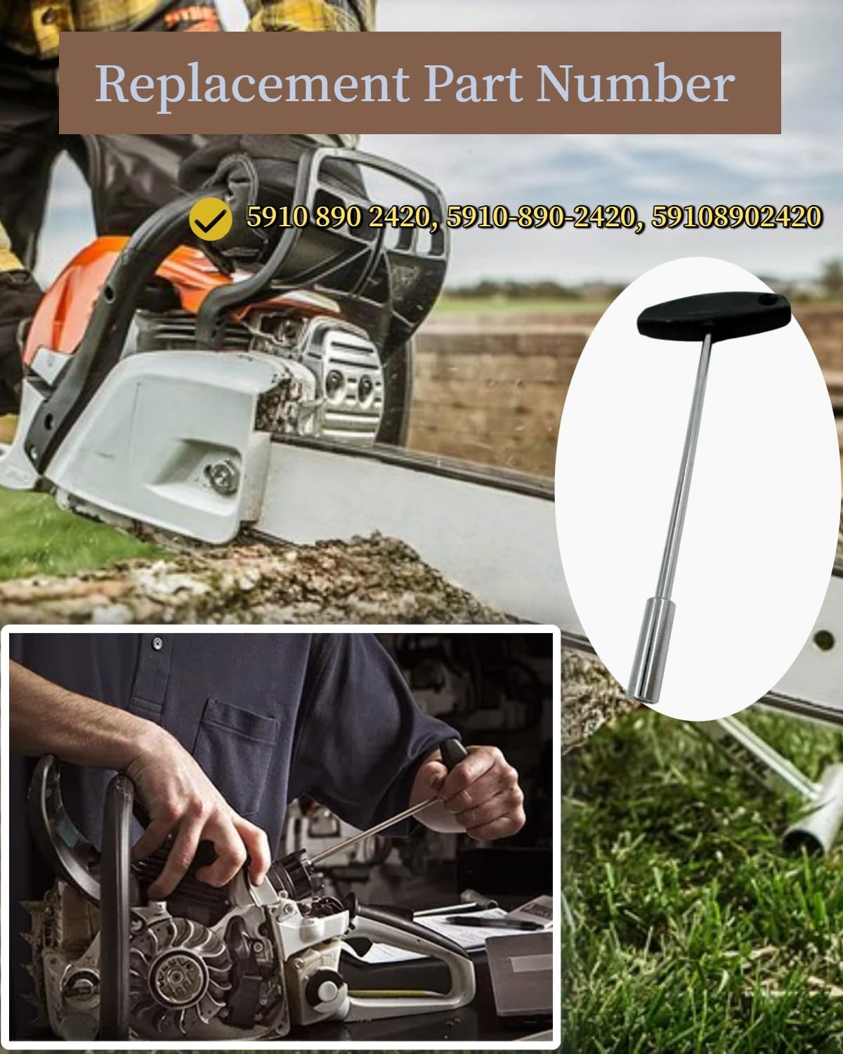 LinkMejor 8mm Soket Çekici, STIHL Kırpıcılar ve Fırtınalara Uygun