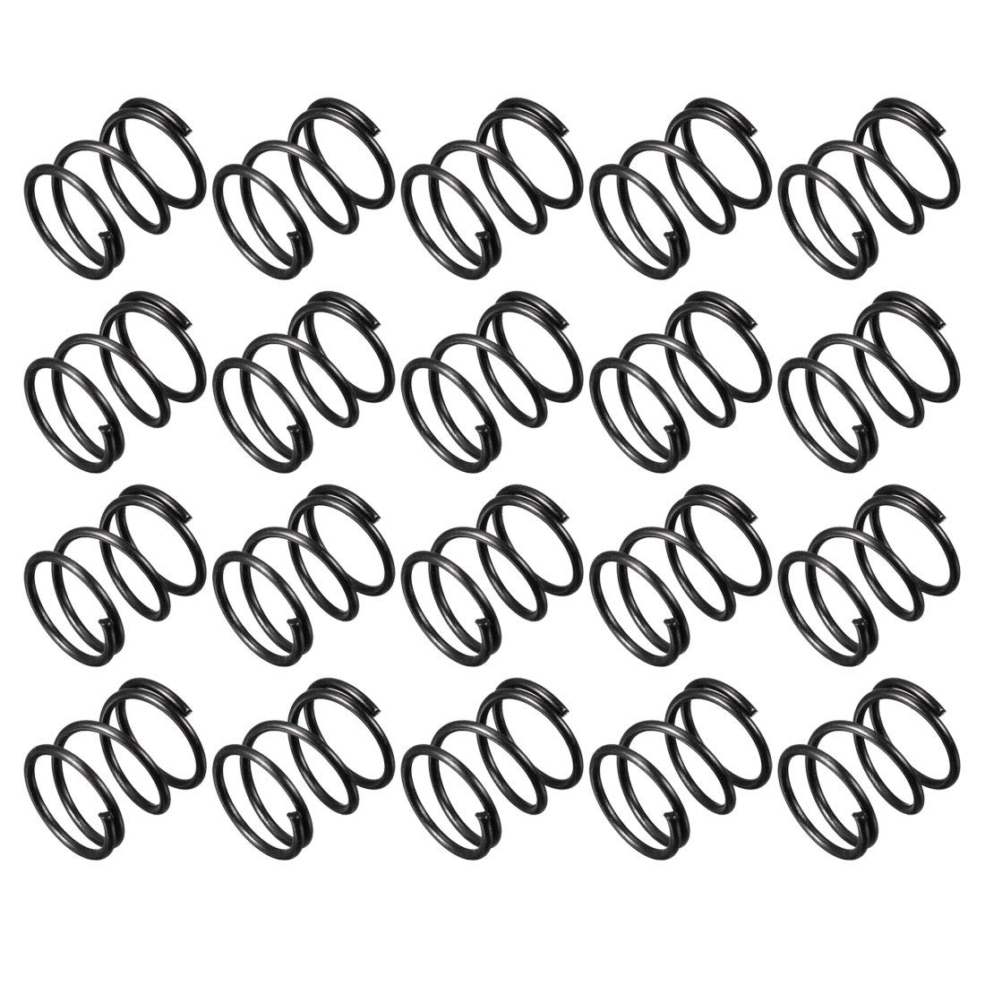 Compression Spring - 1.2mm Wire Dia, 14mm OD, 15mm Free Length Spring Steel Extension Spring,Black,20Pcs