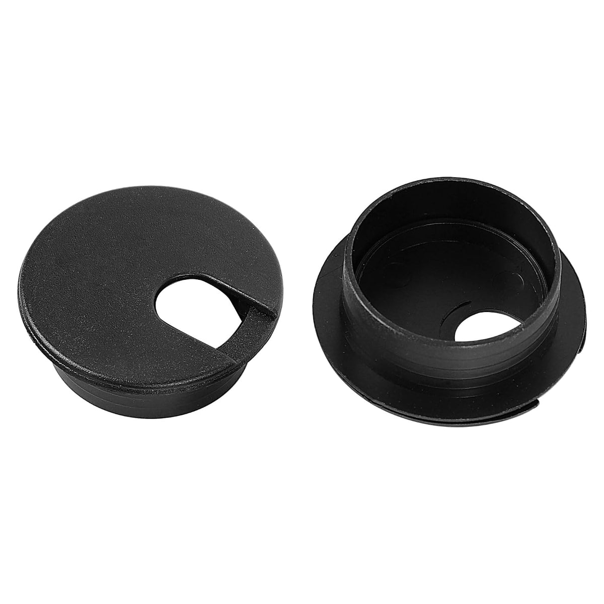 4 Packs Desk Grommet Black, PC Computer Desk Table Wire Grommet, Cable Hole Cover Tidy Organizers (35 mm/1.4 Inch Mounting Hole Diameter)