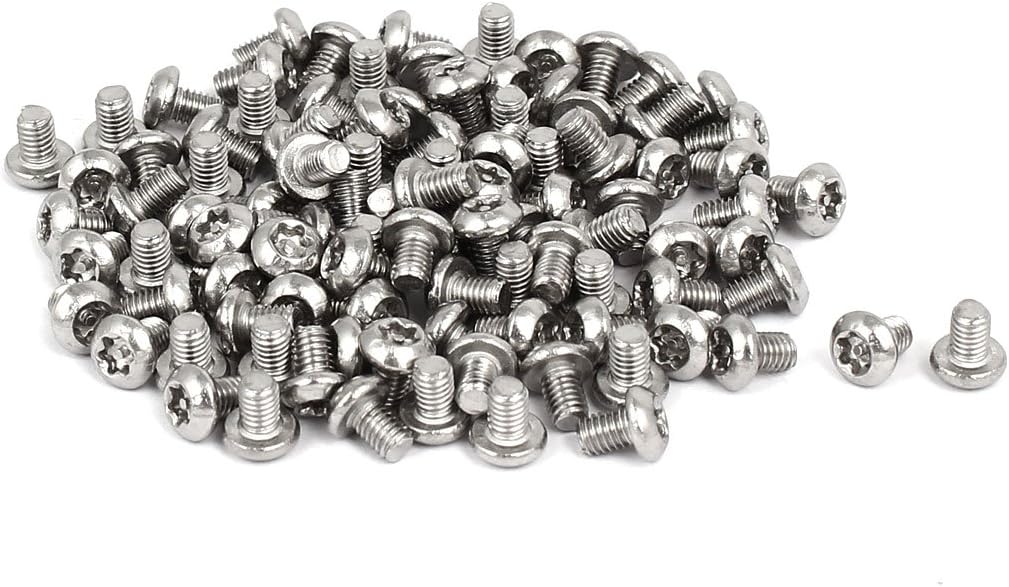 M3x4mm 304 Stainless Steel Button Head Torx Security Machine Screws 100pcs