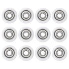 12Pcs Ball Bearing Guide 8x30x8.5mm Double Shielded Chrome Steel Bearings Rolling Wheel for Total Gym Parts, White