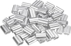 60Pcs Aluminum Crimping Loop Sleeve for 1/4" Diameter Wire Rope, Double Ferrule Aluminum Wire Rope Sleeve for Cable Line End