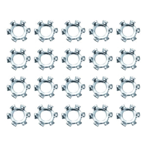 100Pcs 6# External Tooth Lock Washer, Zinc-Plated Carbon Steel Multi-Tooth Star Washer Locking Fastener, Silver Tone