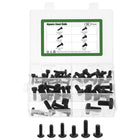 50Pcs Square Head Bolts, 6Sizes Black Oxide Carbon Steel Square Machine Screws, T-Bolt for Machinery Railroad Electrical Connections