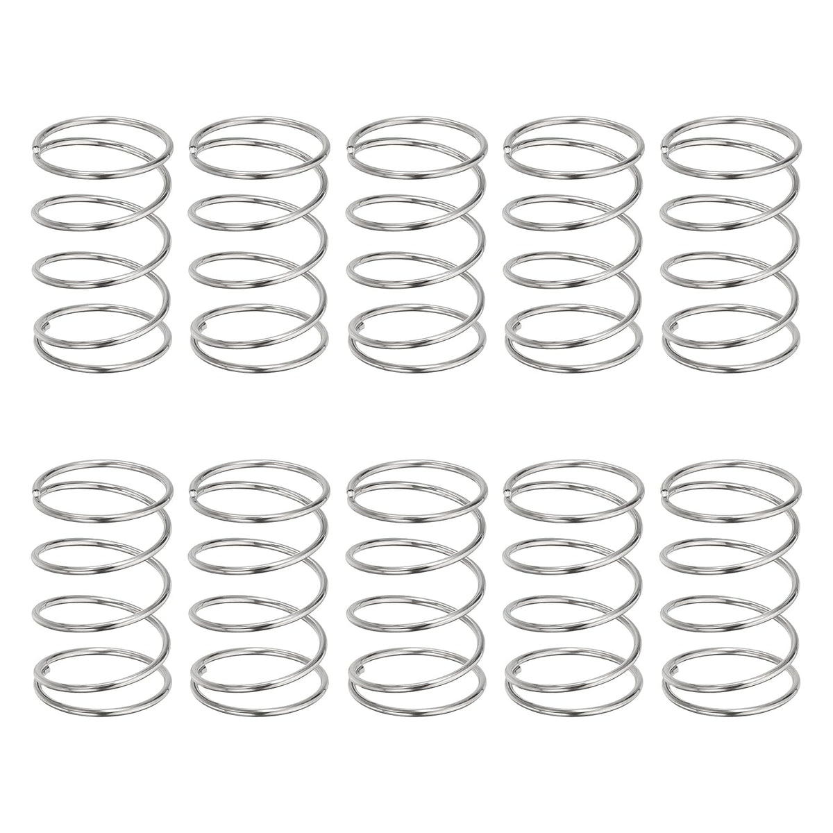 10Pcs Compression Springs, 0.8mm Wire Diameter x 13mm OD x 20mm Length 304 Stainless Steel Extension Spring Ballpoint Pen Pressure Springs for Shop Home Repairs, Silver