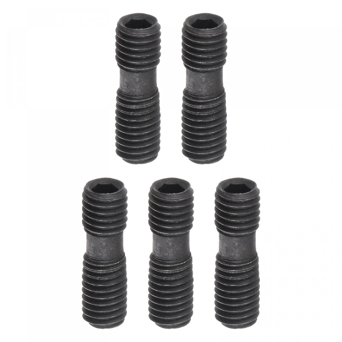 M5x16-0.8 Hex Head Set Screw, Double Head Double Hole, for CNC Lathe Turning Tool Holder, Right-Hand Thread and Left-Hand Thread Carbon Steel Accessories Plate Screw, 5Pcs