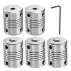 5 Pcs Aluminum Alloy Shaft Coupling 4mm to 5mm, Flexible Coupling Motor Connector Joint, Stepper Motor Coupler for CNC Machine & 3D Printer (L25xD19)