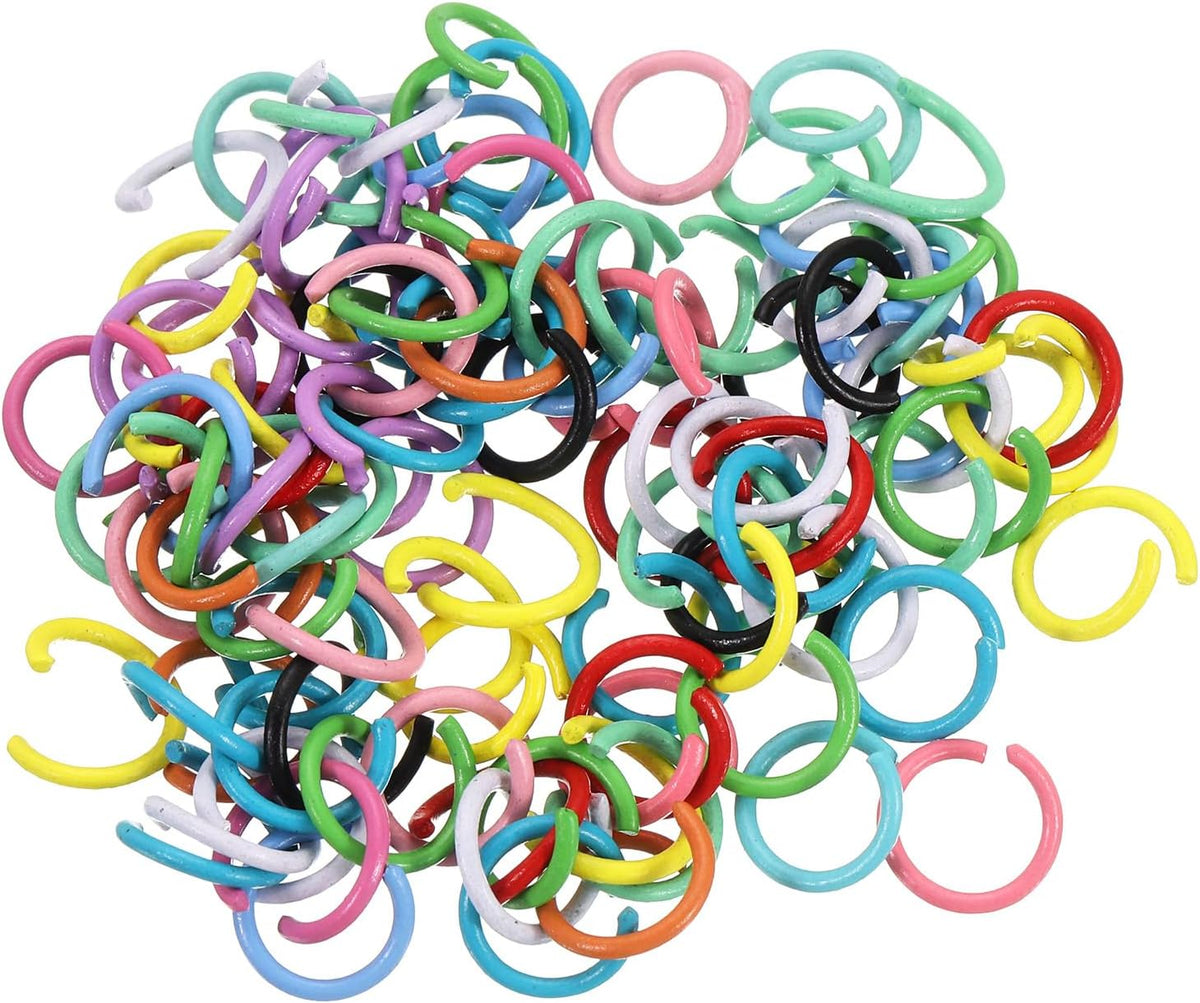 100Pcs Open Jump Rings, 10mm Colorful O-Ring Connectors for DIY Crafts Bracelet Necklaces Jewelry Making, 1 Set of Multi Color