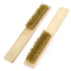 2pcs 20cm Length Wood Handle Brass Wire Cleaning Brush Hand Tool