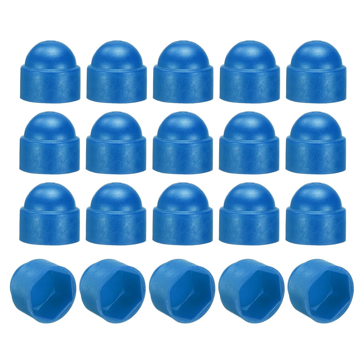 20Pcs Hex Nut Cover, M8x13x15mm Plastic Dome Nut Protection Cap Hex Screws Bolt Covers for Indoor Outdoor Furniture Automotive Bolts Decoration, Blue