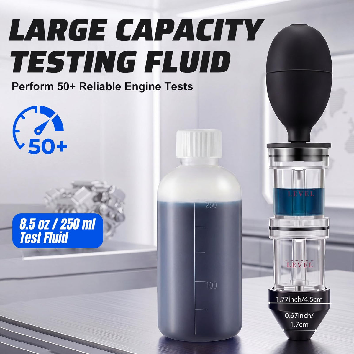 مستشعر غطاء غرفة رأس مزدوج من LinkMejor، 8.5oz سائل اختبار