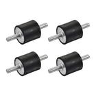 M6 Rubber Mounts, 4pcs Male/Male Shock Absorber, for Motor Generator Compressor Garage Reverse Pump Impact Air Generator Bobbins, D25mmxH25mm