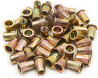 50Pcs M6 Zinc Plated Carbon Steel Car Rivet Nut Flat Head Threaded Insert