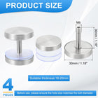 4 Pcs Sign Standoff Screws, 1.2x1.2 in Stainless Steel Standoff Nail Advertising Glass Nail for Acrylic Frame Advertising Board Connect and Fix, Brushed Silver