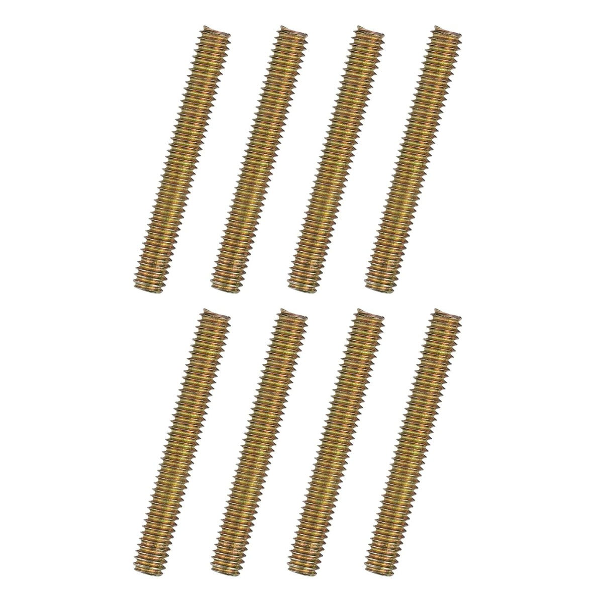 8pcs Fully Threaded Rods 5/16x2-1/4 All Thread Studs Long Threaded Screw Carbon Steel for Furniture Garden Railing Mounting Assembly Fastening Frame Connection Colorful Zinc