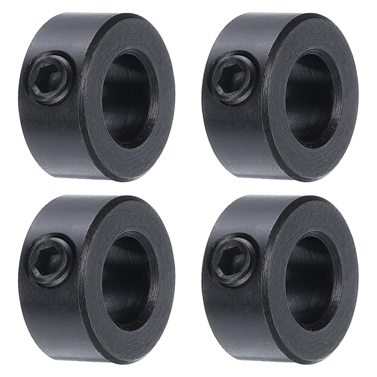 4pcs Set Screw Collars 5/16" Bore Carbon Steel Shaft Collars, 5/8" OD, 5/16" Width Axle Collar Clamp for Linear Rod Shaft Guide, Black Oxide