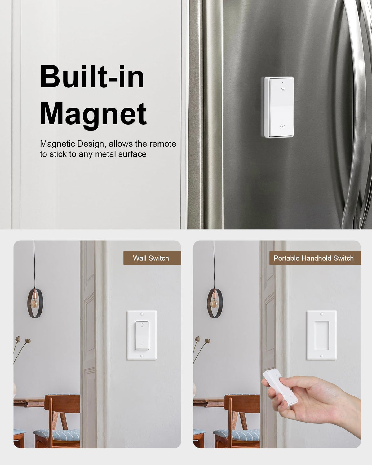 LinkMejor Wireless Light Switch and Receiver Kit, Decorator Rocker Switch