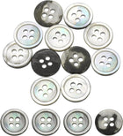 20Pcs Natural Shell Buttons, 12.5mm 4-Hole Round Shell Craft Sewing Button, Decorative Accessories for Coats, Shirts, Clothing DIY Projects, Black