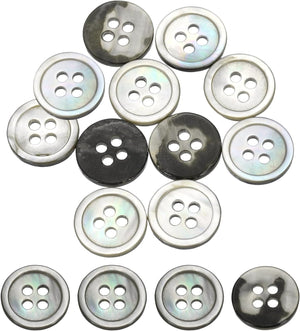 20Pcs Natural Shell Buttons, 12.5mm 4-Hole Round Shell Craft Sewing Button, Decorative Accessories for Coats, Shirts, Clothing DIY Projects, Black