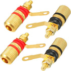 4 Pcs Video Speaker Terminal Connectors 4mm Banana Jack Outlet