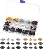 60 Sets Leather Snap Fasteners Kit 15mm Metal Press Studs Buttons Tool with 4 Setter Tools & Storage Box for Clothing Leather Sewing