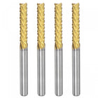 End Mill CNC Router Bits, 1/8" 3.175mm Shank 3mm x 17mm Titanium Coated Tungsten Carbide Left Hand Engraving Milling Cutter for PCB Plastic Fiber Wood 4pcs