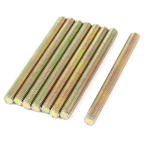 1mm Pitch M6 x 70mm Male Threaded Rod Bar Bronze Tone 8 Pcs